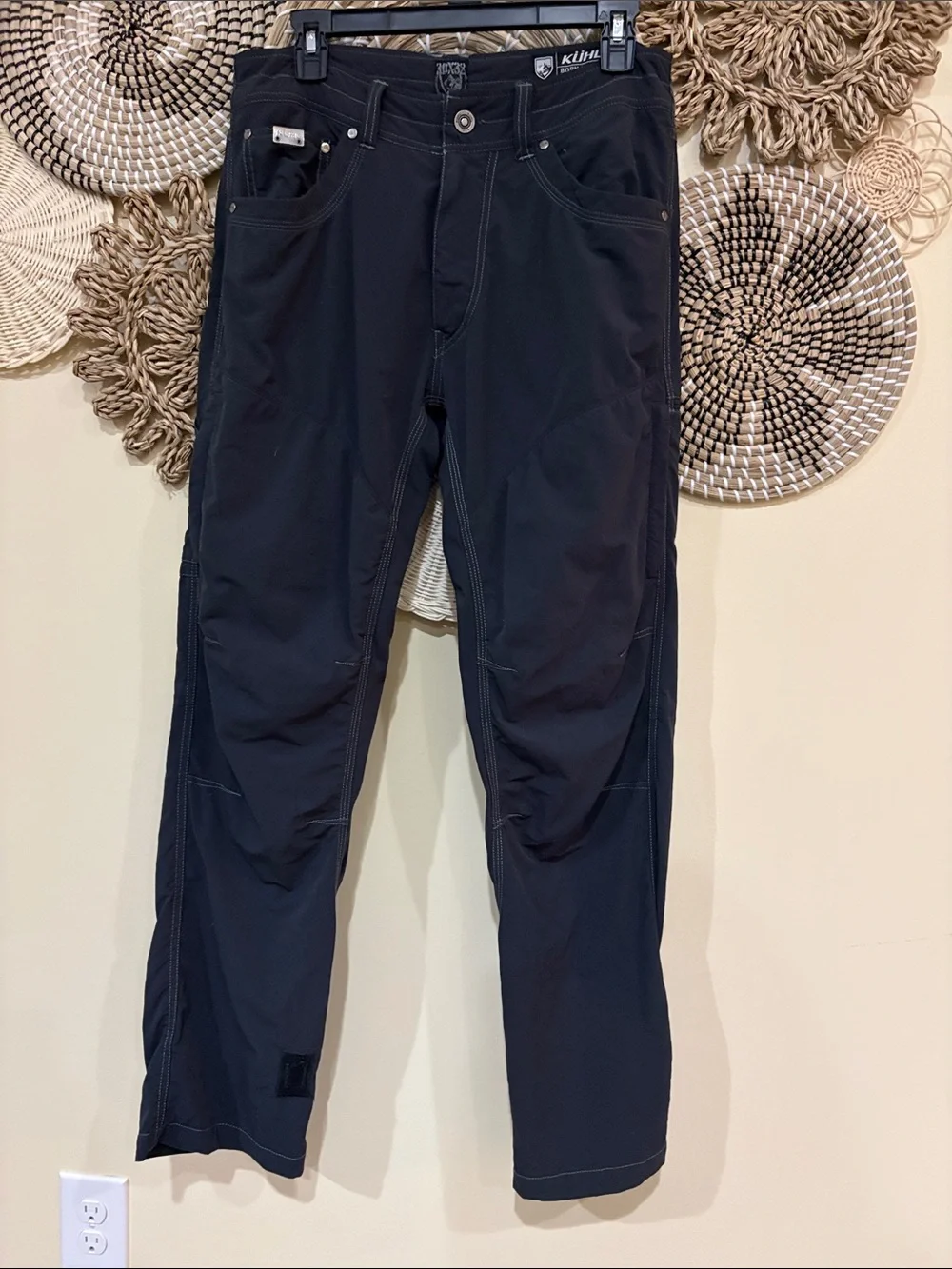 Kuhl Hiking Pants Mens 30x32 Gray Stretch Articulated Knee Utility Straight Leg